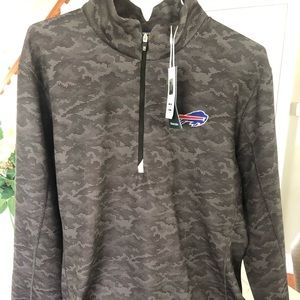 Buffalo Bills Cutter & Buck Traverse Camo Print Stretch 1/4 zip Womens Pullover